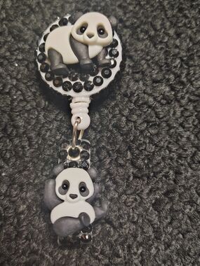 Panda Nurse Badge Holder Retractable Badge Reel ID Card Clips Name Card Holder
